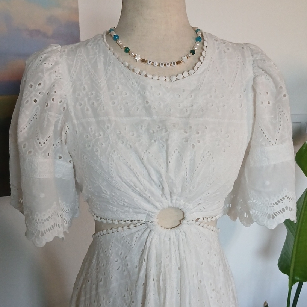 Petal & Pup "Merletto" White Eyelet Lace Dress - Picture 3 of 10
